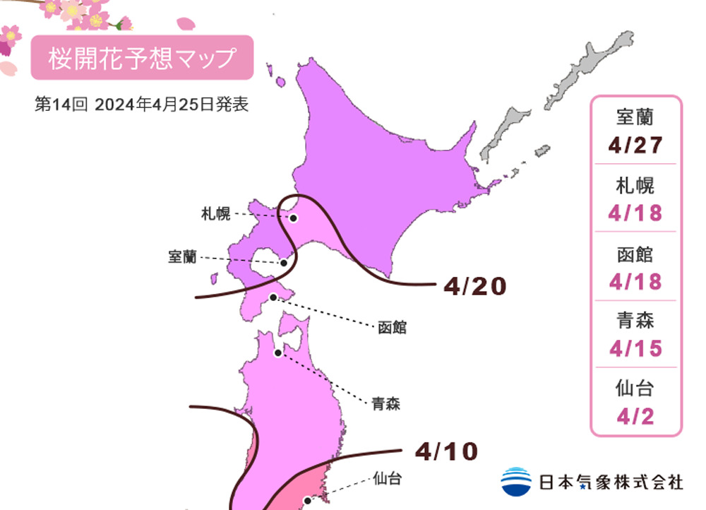 日本賞櫻預測